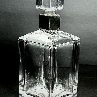 Sterling Silver Banded Crystal Decanter