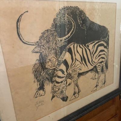 Lino block print