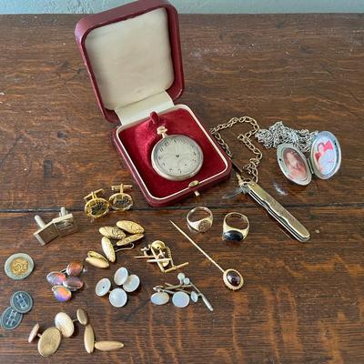 Antique Breguet pocket watch, Pocketknife 1905, Tie Pins