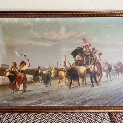 43x30 Framed Pierrot Gabrini Oil Painting