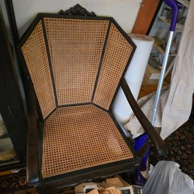 Antique 3 panel caned chair