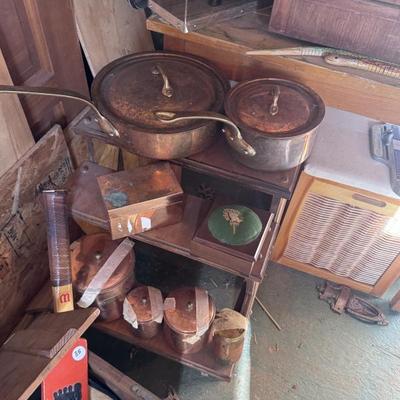 Vintage copper pots and pans
