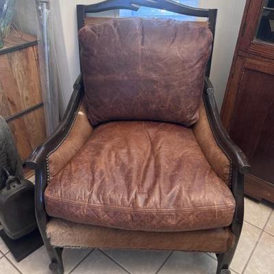 Cowhide and leather chair