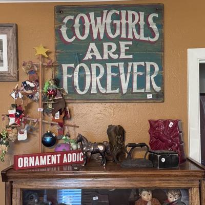 Ornaments, vintage and new candles