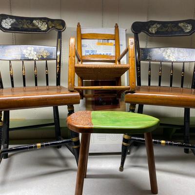 Wooden Chairs And Bookcase (New)