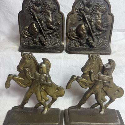 Cast Iron Medieval Jousting Knight Bookends