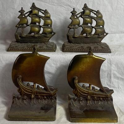 Antique Bradley & Hubbard Viking Ship/USS Constitution