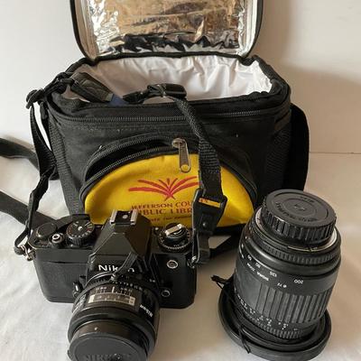 Nikon FE 4173776 Camera With Case And Sigma Zoom