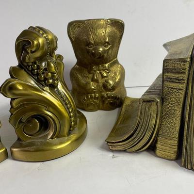 PM Craftsman Bookends, Vintage Colonial Acanthus Bookends