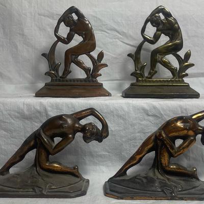 Cast Iron Figure Bookends 