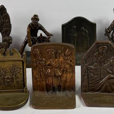 Vintage Solid Copper Book Ends And Mystery Ends