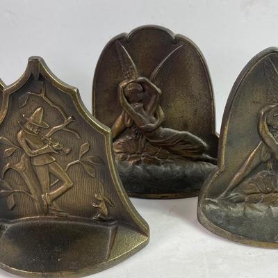 Cupid & Psyche Bronze Clad Cast Iron Bookends