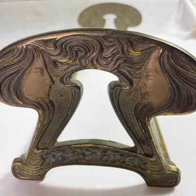 Antique Art Nouveau Sliding Book Rack