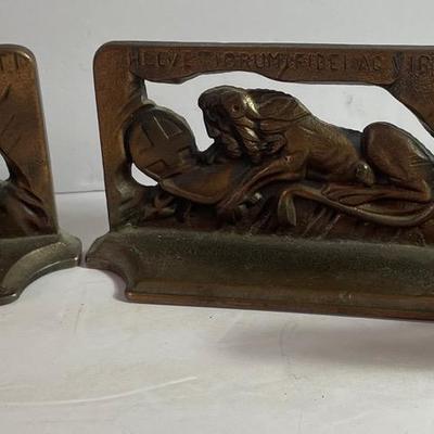 Vintage Bookends “Lion Of Lucerne”/A.C.W. Lion