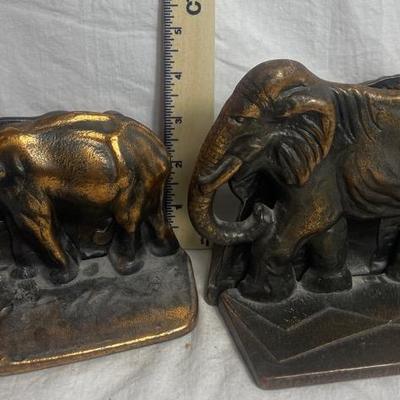 Bronze Elephant Bookends