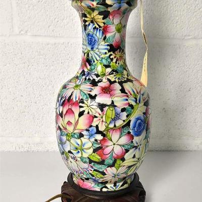 Chinese Millefiore Vase Converted To Lamp - 24”h To Finial