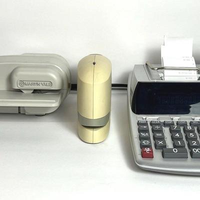 Martin Yale Letter Opener Model 396, Canon Adding Machine MP11DX, Electric Stapler