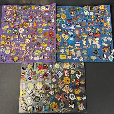 Vintage Collectible Domestic & Foreign Pins – Travel, Sports, Spiritual & More: Over 200 Pins