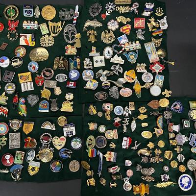 Vintage Collectible Domestic & Foreign Pins – Patriotic, Travel, Sports & More: Over 150 Items