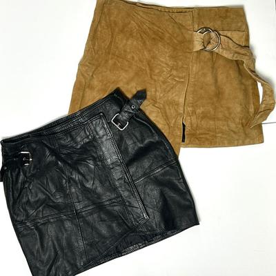 Pelechecoco & Understated Leather Skirts (2) - Size Small