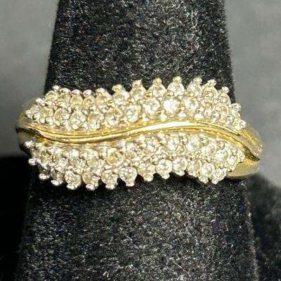 14K Gold Diamond Ring - Size 7