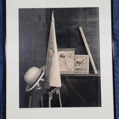 Chuck Bress Signed Black & White Photograph "Wilson School And Dunce Hat" - 20x24