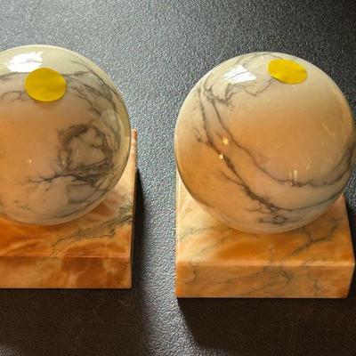 Vintage Marble Bookends 