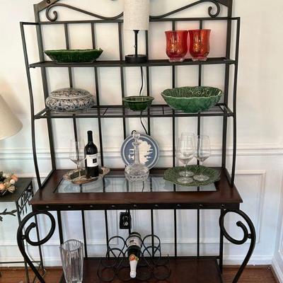 Gorgeous Iron and Wood Bakers Rack 