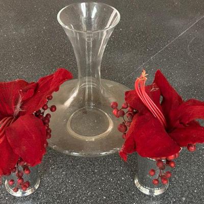 Silver and Glass Vases 