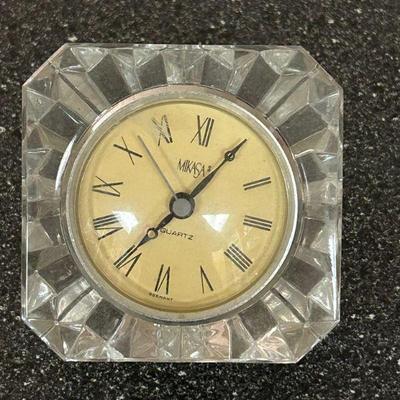 MIKASA Crystal Square Quartz Desk Clock 