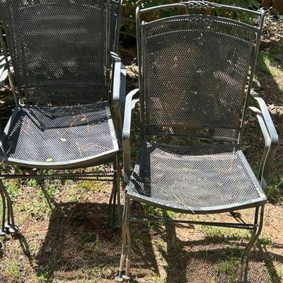 Outdoor Wrought Iron Chair Set 