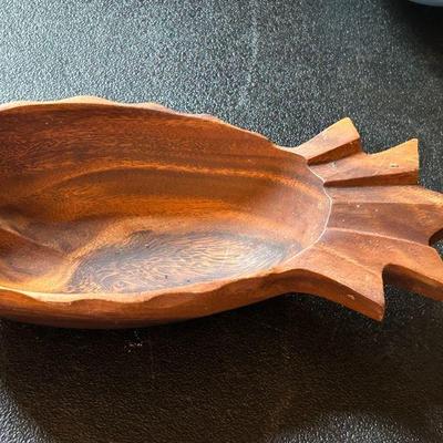 Vintage Hawaiian Wood Pineapple Bowl 