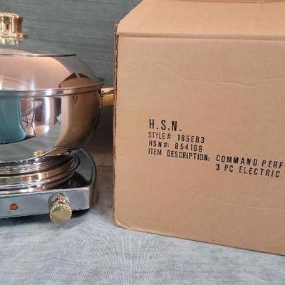 Command Performance Gold 3 Piece Electric Buffet -New In Open Box