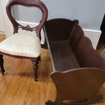 Doll Cradle And Chair