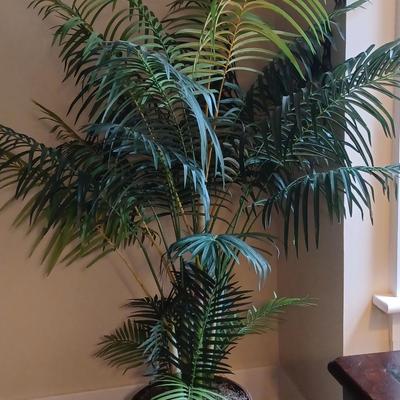 Large Artificial Palm Tree In Wicker Basket