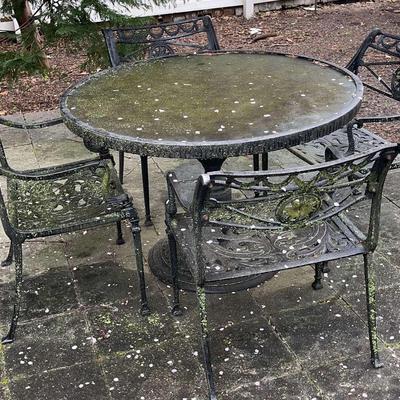 Metal Patio Table And Four Chairs