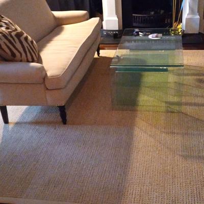8' X 15' Taupe Looped Area Rug With Binded Edges