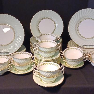 Minton China, Set Of 8-12 Place Setting- Cheviot Green