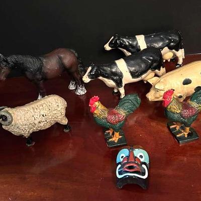 Vintage Cast Iron Farm Animals 
