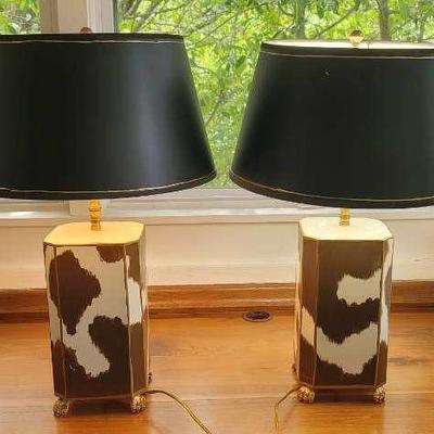 From Dana Gibson's Lighting Cute Cowhide Lamps