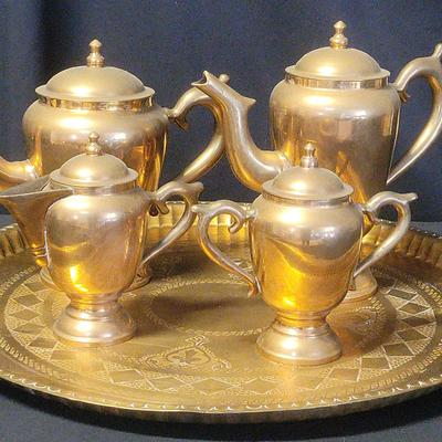 Heavy Brass Tea Set