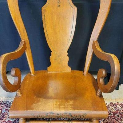 Vintage Maple Farmhouse Style Rocking Chair