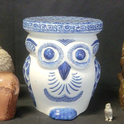 Metal, Glass, And Ceramic Owl Decor