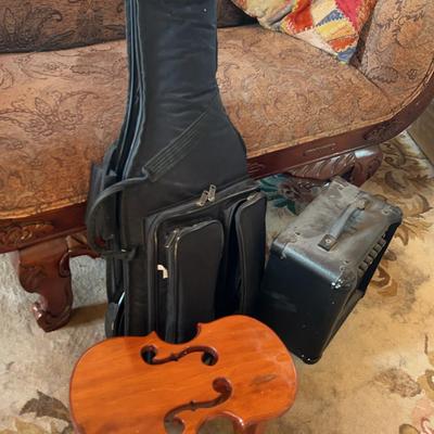 Electric Guitar & Stone SGA-10 Equalizer Speaker & Music Stool