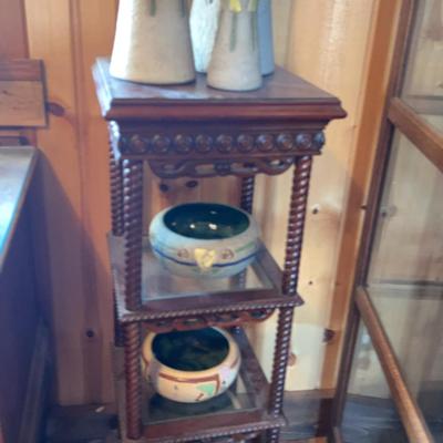 Shelf With Roseville Style Vases