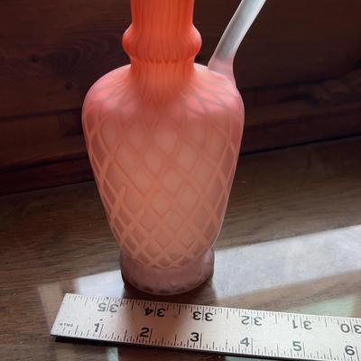 Pink Satin Diamond Quilted Glass Pitcher