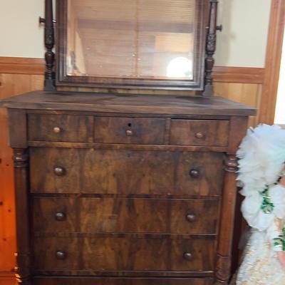 Tall Wood Dresser With Mirror