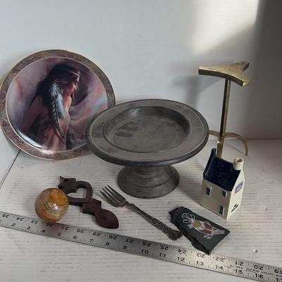 Wood Deco Tray, Native Plate, Vintage KLM Toothpick Holder & Much More 