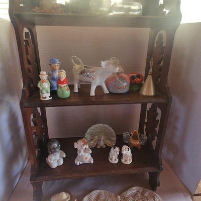Small Wood Display Shelf With Knicknacks