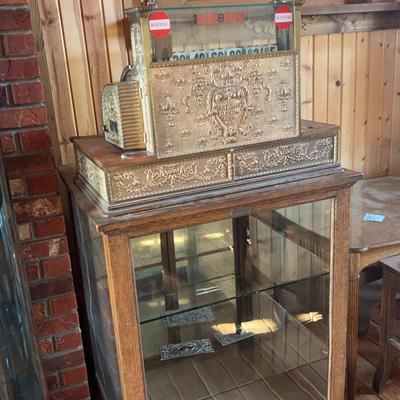 Antique National John Bode Cash Register, & Mercantile Display Case